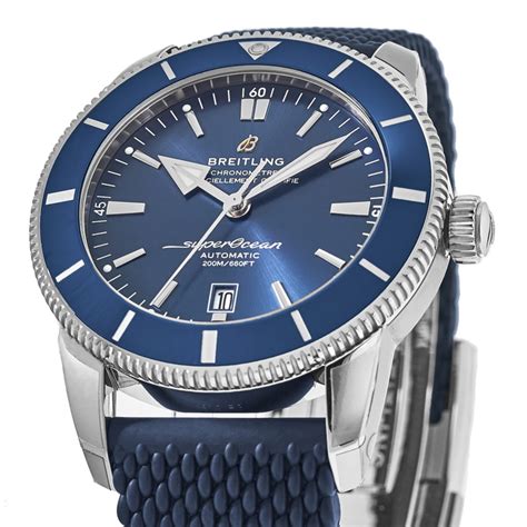 breitling superocean heritage blue rubber strap